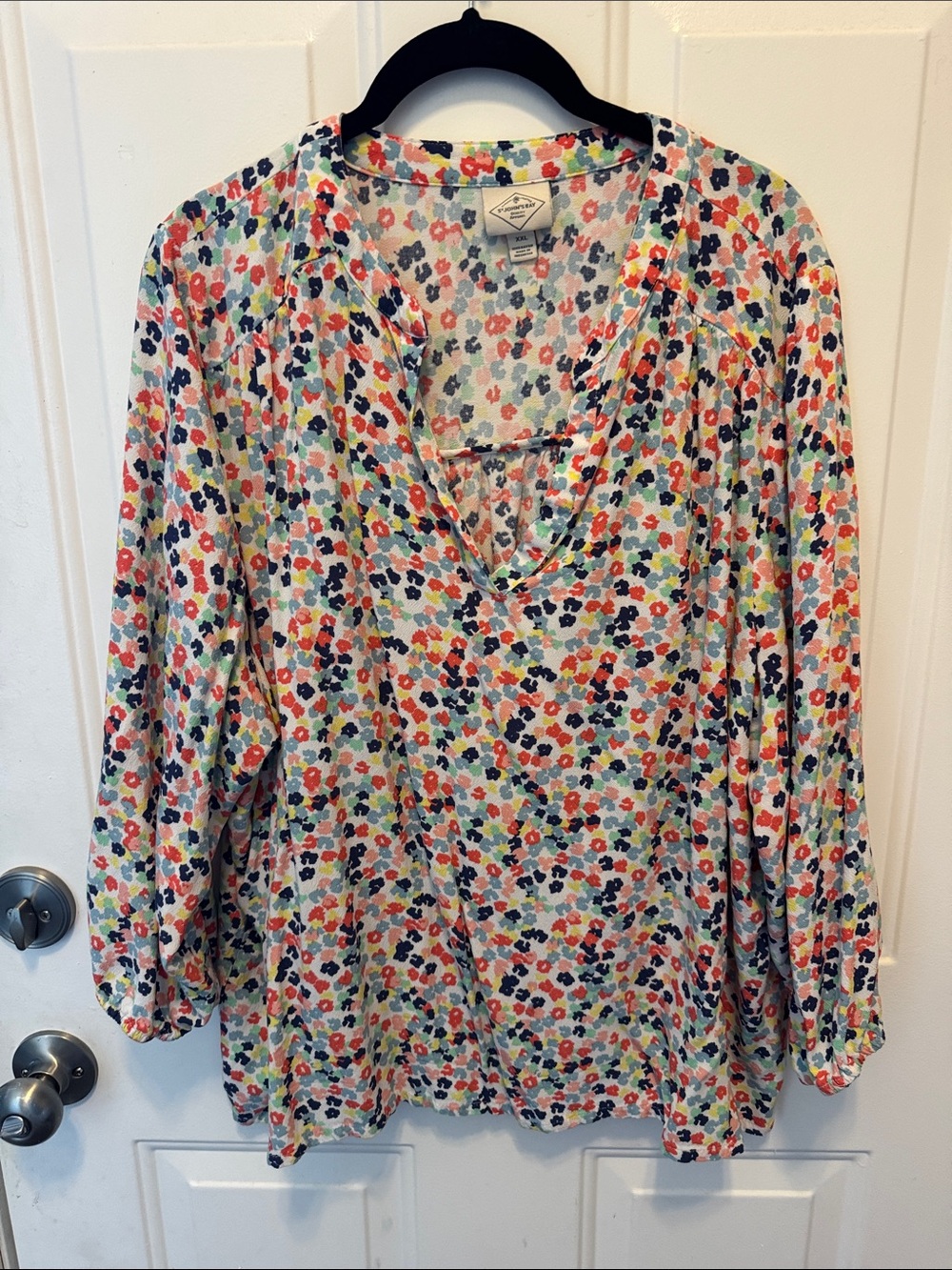 St. John's Bay Multicolor Floral V-Neck Tunic